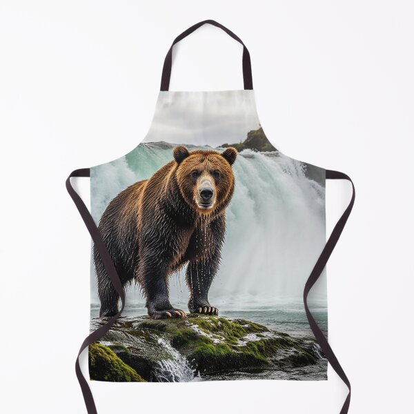Item preview, Grizzly Bear by a Powerful Waterfall designed and sold by ART-POD-PL.