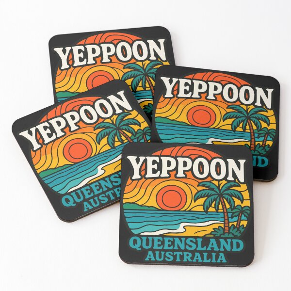 Item preview, Yeppoon Queensland Australia Beach Landscape Retro designed and sold by TomFrontierArt.