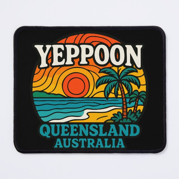 Item preview, Yeppoon Queensland Australia Beach Landscape Retro designed and sold by TomFrontierArt.