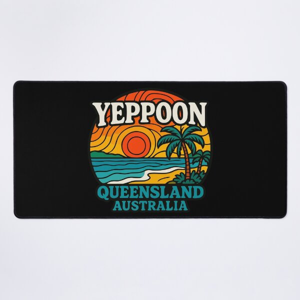 Item preview, Yeppoon Queensland Australia Beach Landscape Retro designed and sold by TomFrontierArt.