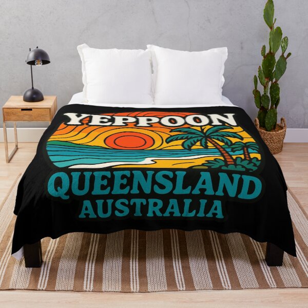 Item preview, Yeppoon Queensland Australia Beach Landscape Retro designed and sold by TomFrontierArt.