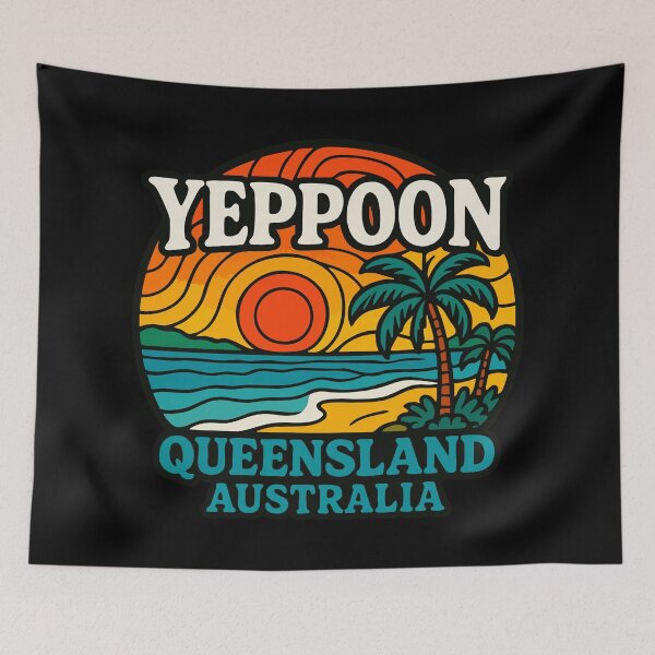Item preview, Yeppoon Queensland Australia Beach Landscape Retro designed and sold by TomFrontierArt.