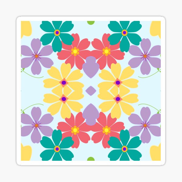 Hochzeit Blossom Blatt floral nahtlose bunte Wiederholungsmuster Sticker
