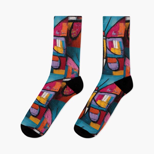 Item preview, Rise of the Butterfly Spirit - Dynamic Abstract Design in Red, Blue, and Yellow designed and sold by OlfactoART Studio.