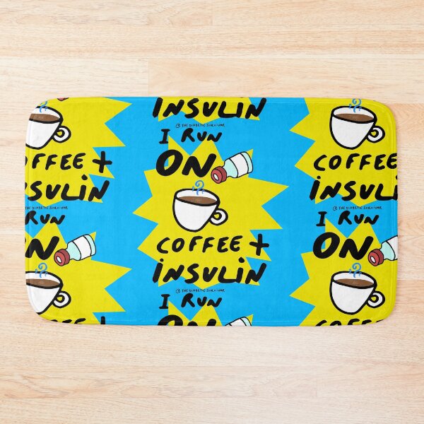 Artikelvorschau, Laufen auf Kaffee und Insulin entworfen und verkauft von thediabeticsurvivor.