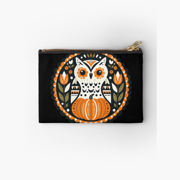Item preview, Halloween Owl with Pumpkin Base - heidiannemorris Scandinavian Folk Art designed and sold by FOLK ART FUSION.