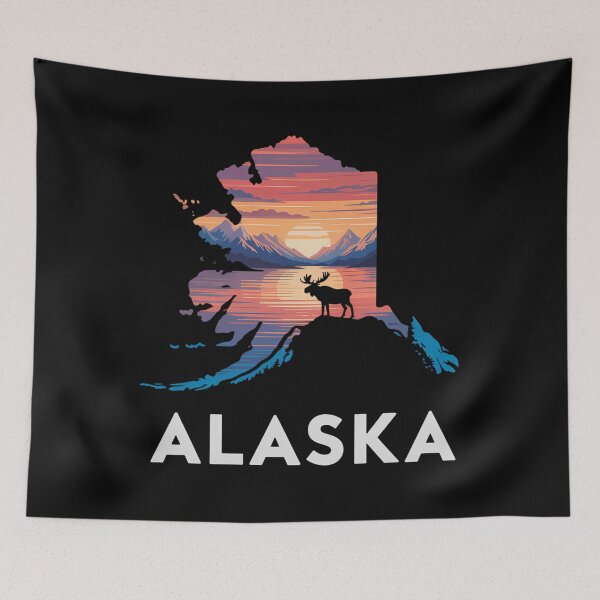 Item preview, Alaskan Moose Animal Alaska Map designed and sold by Bandikonsalez.
