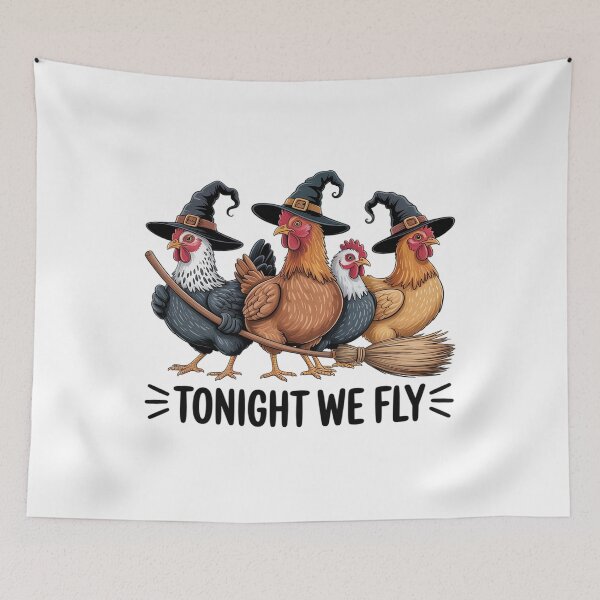 Item preview, Tonight We Fly Funny Witch Chicken Halloween Costume designed and sold by tabdejinti.