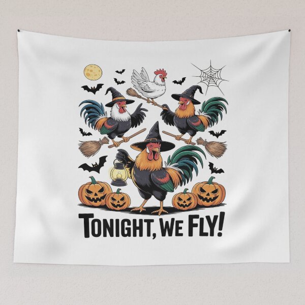 Item preview, Tonight We Fly Halloween Chicken Spooky Farm Animals Lover designed and sold by tabdejinti.