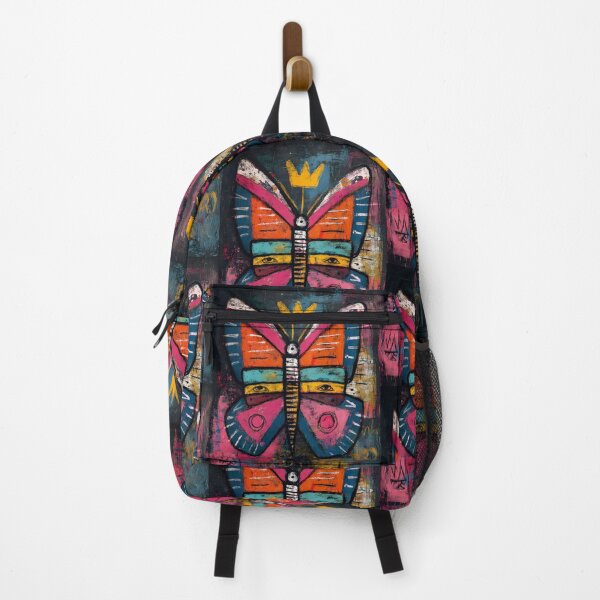 Item preview, Crowned Butterfly Ascend - Vibrant Geometric Portrait with Abstract Symbol Energy designed and sold by OlfactoART Studio.