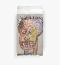 Jean Michel Basquiat pencil and crayon skull vector fan art Duvet Cover