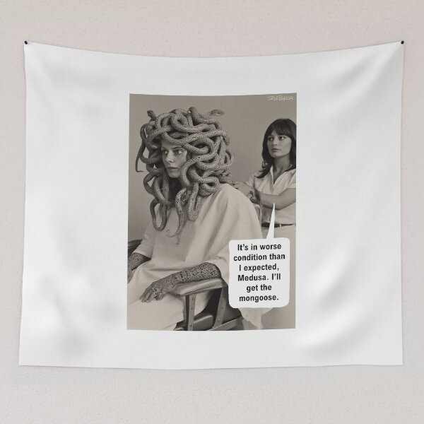 Item preview, Medusa at the Hairdressers Joke. designed and sold by IanBakerToons.