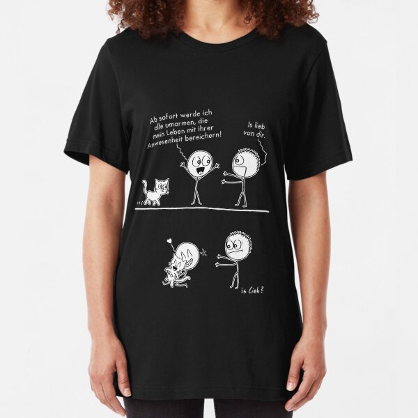 Alle umarmen islieb-Comic Slim Fit T-Shirt