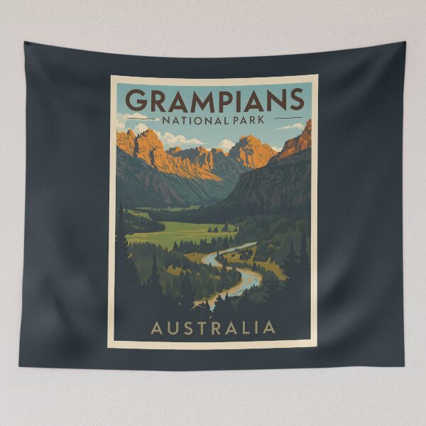 Item preview, A Vintage Illustration of Grampians National Park - Australia designed and sold by GoodOldVintage.