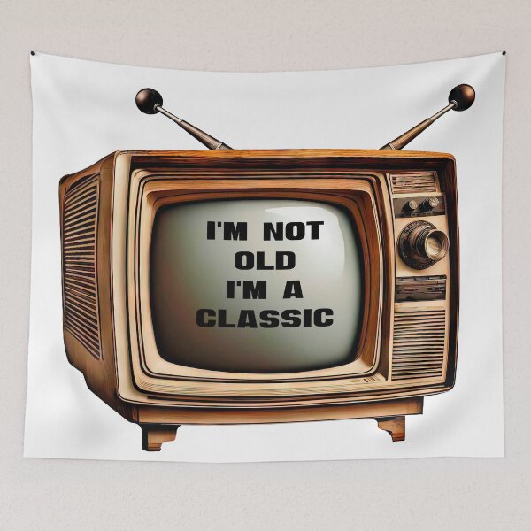 Item preview, “Not Old, Just Classic” Retro TV Humor designed and sold by LanaGustavsson.