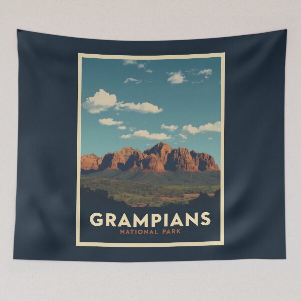 Item preview, A Vintage Illustration of Grampians National Park - Australia designed and sold by GoodOldVintage.