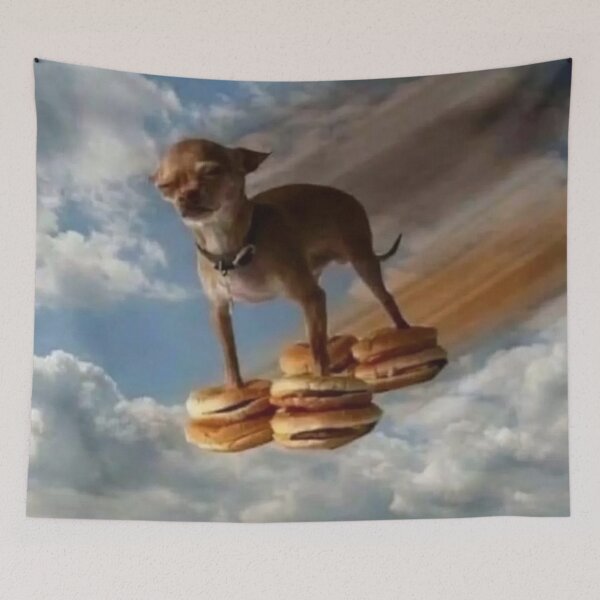 Item preview, chihuahua flying on burgers designed and sold by monkey zone.