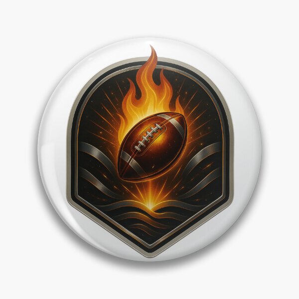 Item preview, Flaming Gridiron Emblem designed and sold by pixelpulsenyc.