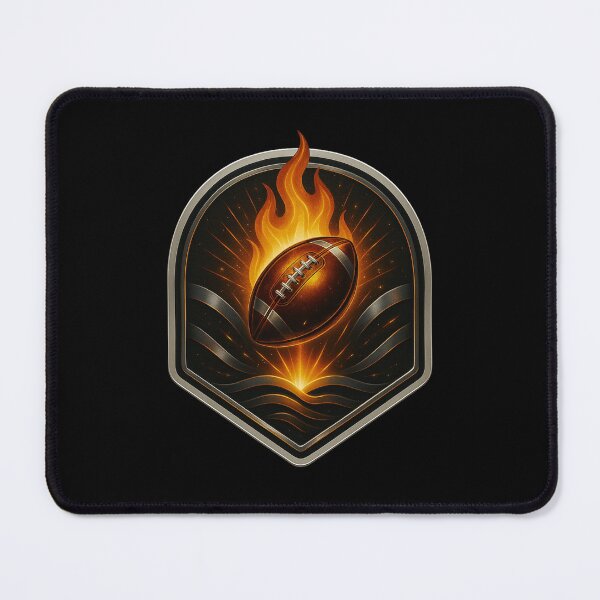 Item preview, Flaming Gridiron Emblem designed and sold by pixelpulsenyc.