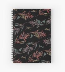 Pattern - Native Leaves (Dark) Spiral Notebook