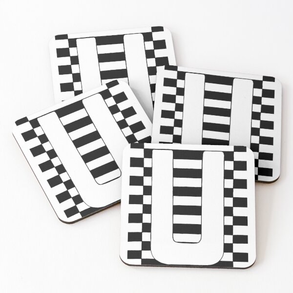 Item preview, Bold Black and White U Letter Art designed and sold by GTeoArt.