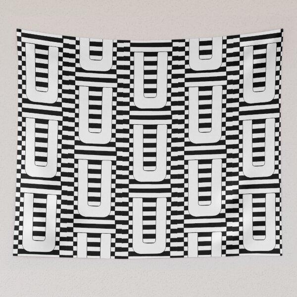 Item preview, Bold Black and White U Letter Art designed and sold by GTeoArt.