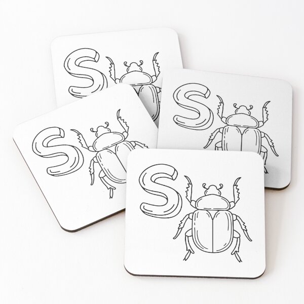 Item preview, An illustration of letter S stand for Scarab beetle designed and sold by rasagamastore.