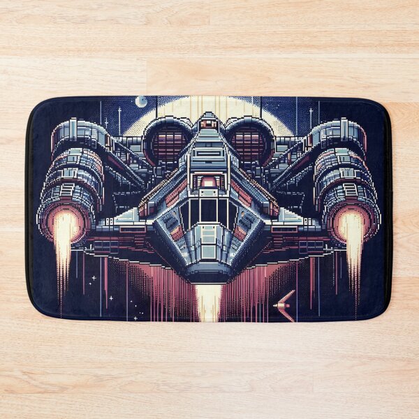 Item preview, Retro Futuristic Spaceship Pixel Art Design. designed and sold by The-T-In-Retro.