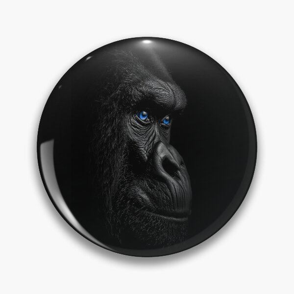 Item preview, Photographic Fade to Black Blue-Eyed Gorilla Portrait designed and sold by ShadeScapeArt.