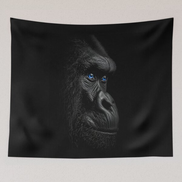 Item preview, Photographic Fade to Black Blue-Eyed Gorilla Portrait designed and sold by ShadeScapeArt.