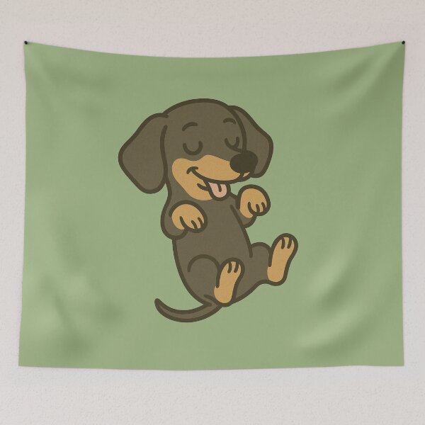 Aperçu de l'œuvre Back Sleeper – Teckel Retro en cartoon créée et vendue par Doxie Life.