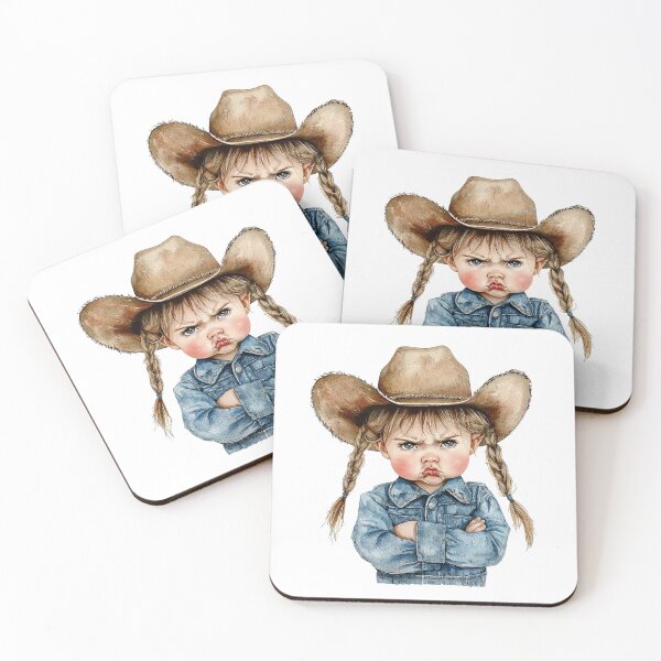 Item preview, Grumpy Cowgirl in Denim Jacket designed and sold by Liededrom..