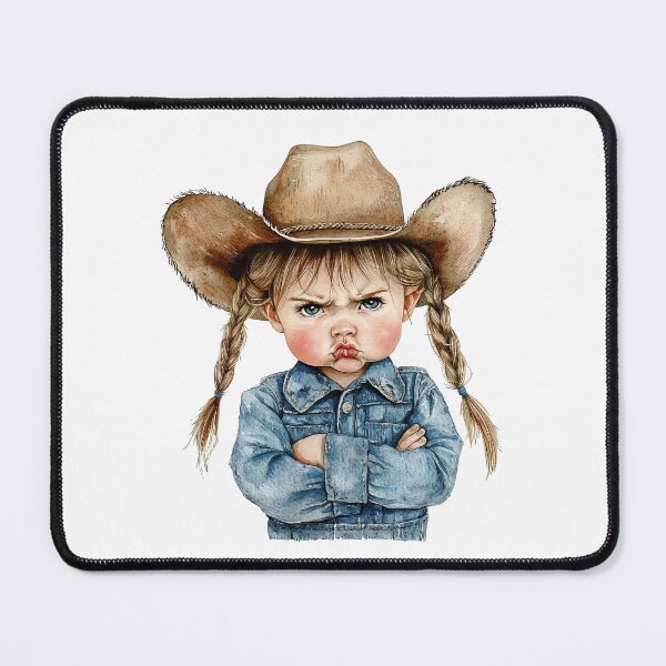 Item preview, Grumpy Cowgirl in Denim Jacket designed and sold by Liededrom..