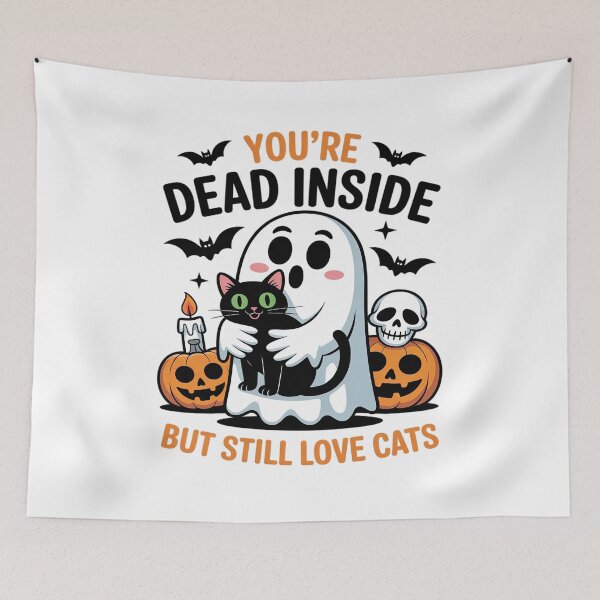Item preview, You're Dead Inside But Still Love Cats Halloween designed and sold by BiellaSar.