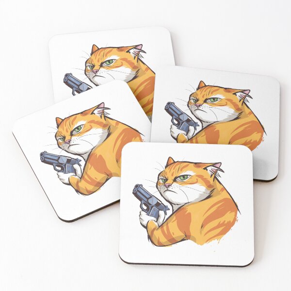 Item preview, Funny Angry Cat Cartoon with Toy Gun designed and sold by MonkiFlipp.