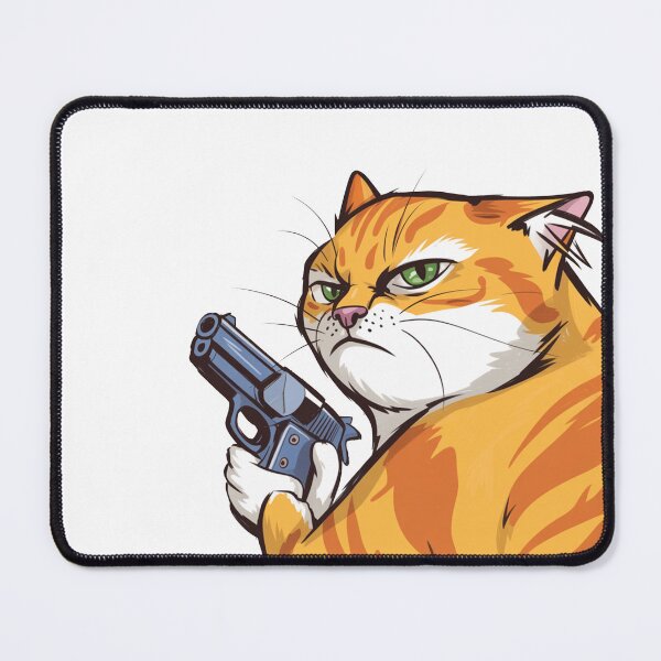 Item preview, Funny Angry Cat Cartoon with Toy Gun designed and sold by MonkiFlipp.