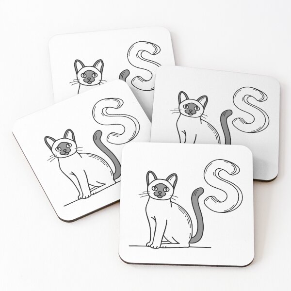 Item preview, An illustration of letter S stand for Siamese cat designed and sold by rasagamastore.