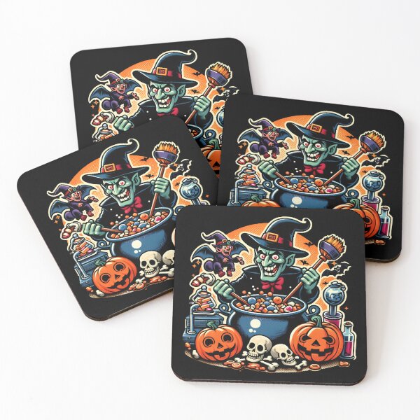 Item preview, Halloween Witch Brewing Tricks and Treats Cartoon Design. designed and sold by The-T-In-Retro.