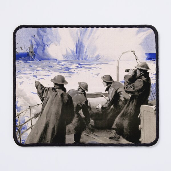 Item preview, WWII Naval Propaganda Poster | U-Boat Warfare Art | Vintage Military Decor | High Explosives Victory | P.A. Staynes Design designed and sold by artofuniverse.