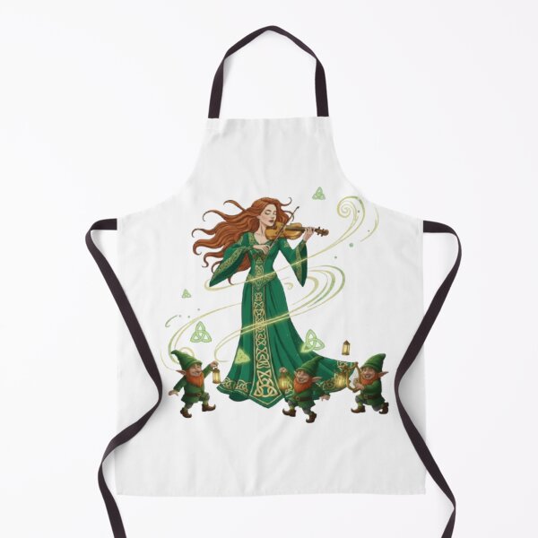 Item preview, Celtic Forest Melody – Enchantress with Violin and Dancing Gnomes designed and sold by CelticSoulShop.