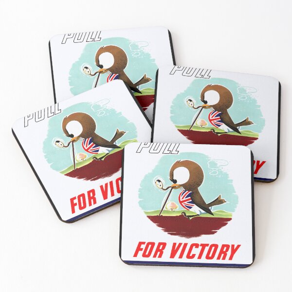 Item preview, Vintage WWII British Propaganda Poster | Cartoon Bird & Union Jack | Pull for Victory Art Print | War Savings Certificates designed and sold by artofuniverse.