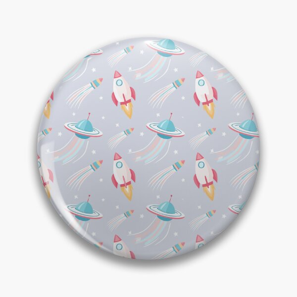 Item preview, Cute Rocket and UFO Pattern – Kawaii Space Exploration Seamless Design designed and sold by WojcikDesigners.