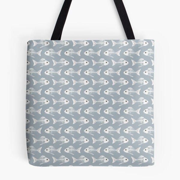 Item preview, Fish Skeleton Pattern – Cute Spooky Gothic Seamless Design designed and sold by WojcikDesigners.