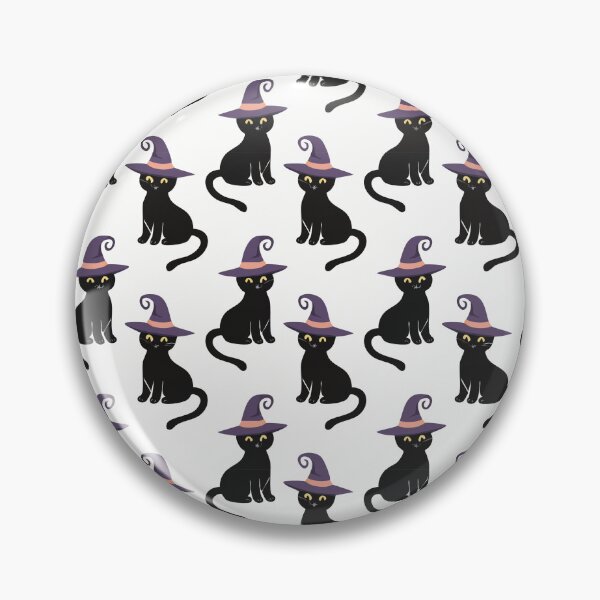 Item preview, Black Cat Witch Hat Pattern – Cute Gothic Wednesday Aesthetic Seamless Design designed and sold by WojcikDesigners.