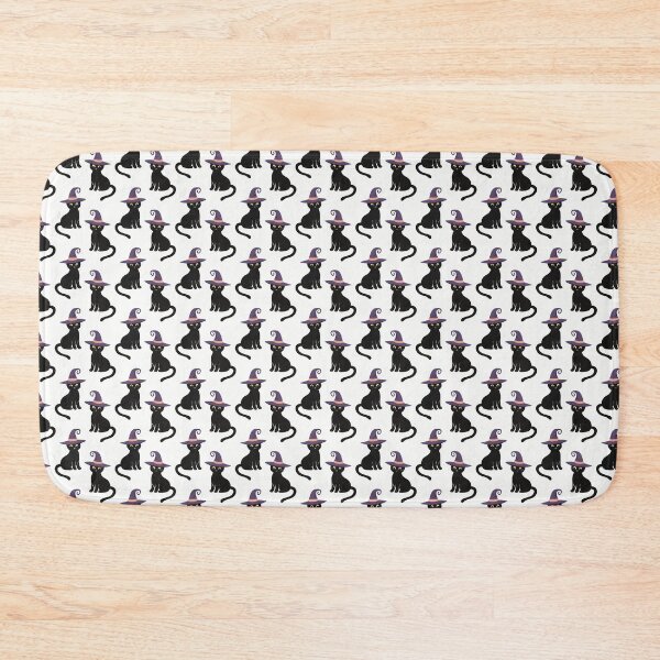 Item preview, Black Cat Witch Hat Pattern – Cute Gothic Wednesday Aesthetic Seamless Design designed and sold by WojcikDesigners.