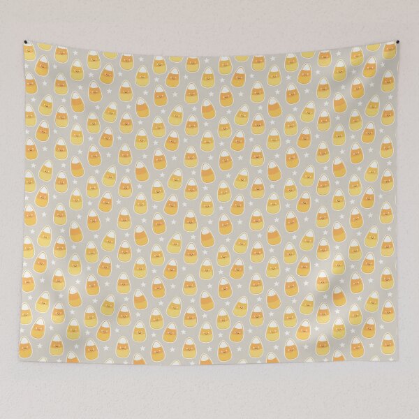 Item preview, Cute Candy Corn Pattern – Kawaii Spooky Halloween Seamless Design designed and sold by WojcikDesigners.