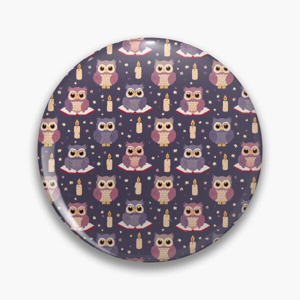 Item preview, Spooky Owl Pattern – Creepy Cute Seamless Design with Candles and Stars (Wednesday Inspired) designed and sold by WojcikDesigners.