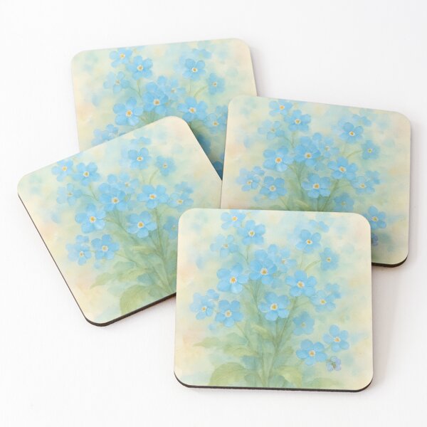 Item preview, Forget-Me-Not Watercolor Painting – Delicate Blue Floral Botanical Art designed and sold by ChubbyGoong.