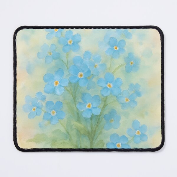 Item preview, Forget-Me-Not Watercolor Painting – Delicate Blue Floral Botanical Art designed and sold by ChubbyGoong.