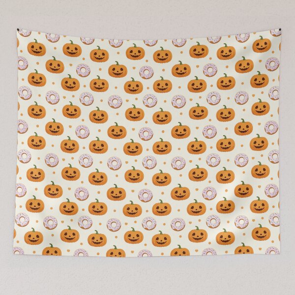 Item preview, Pumpkin Donut Seamless Pattern – Cute Spooky Halloween Food Illustration designed and sold by WojcikDesigners.